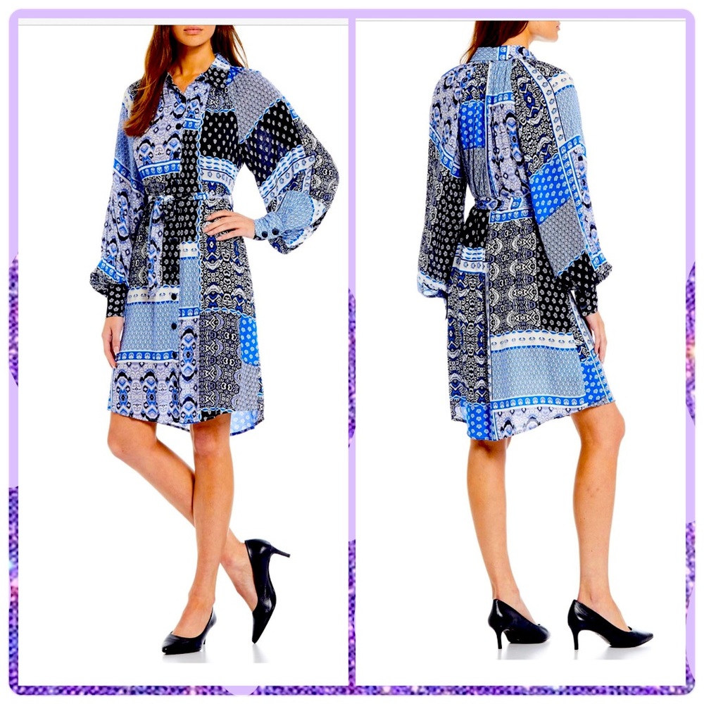 CALVIN KLEIN Mix-Print Shirtdress